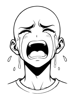 Crying anime expression