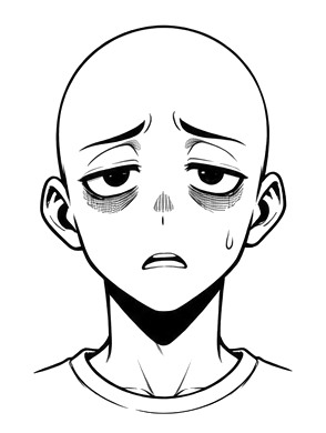 Exhausted anime expression