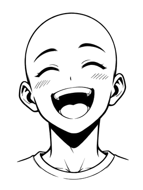 Laughing anime expression