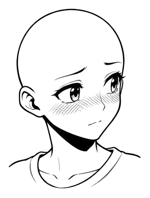 Shy anime expression