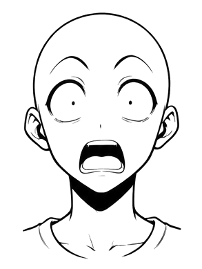 Shocked anime expression