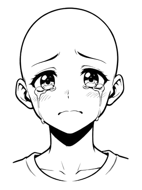 Sad anime expression