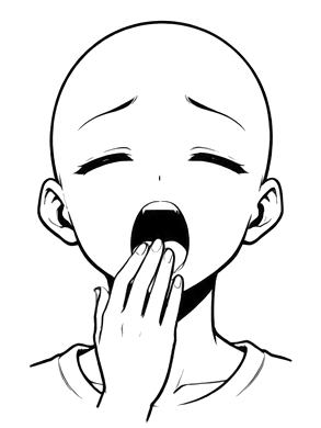 Sleepy anime expression