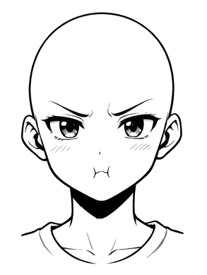 Pouting anime expression