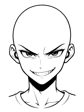 Evil grin anime expression