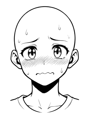 Embarrassed anime expression