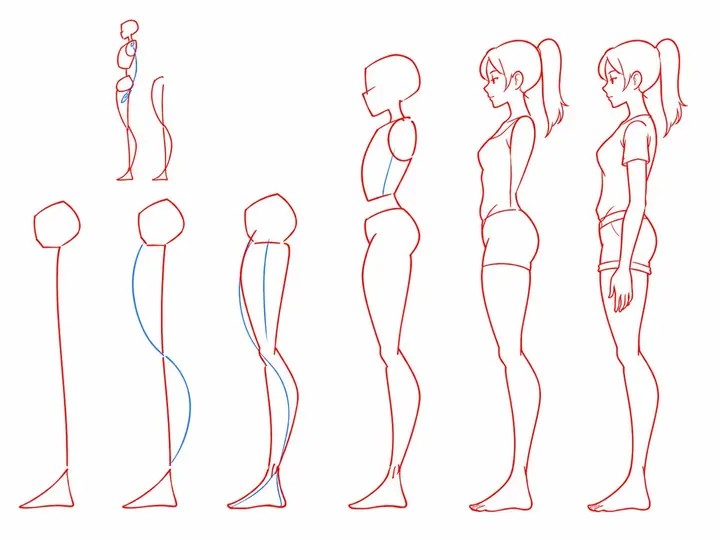 Gesture to full-body structure — drawing reference by SodaGuy