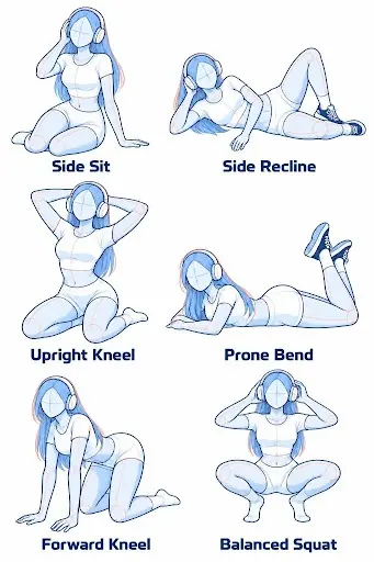Headphone floor poses — drawing reference by SodaGuy