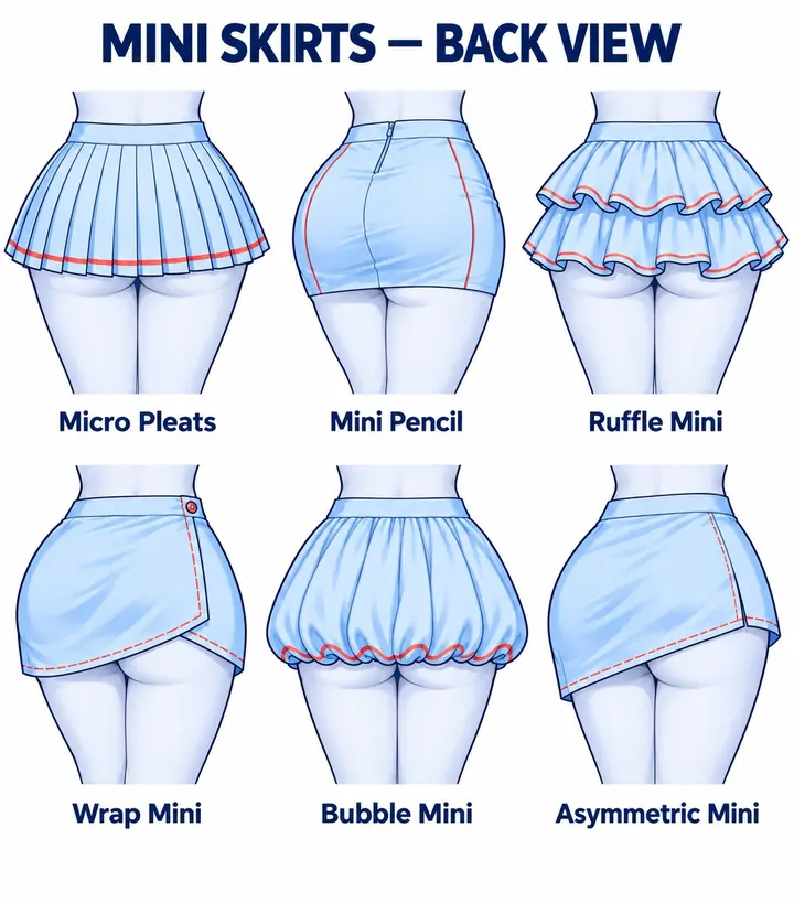 Mini skirts from behind — drawing reference by SodaGuy