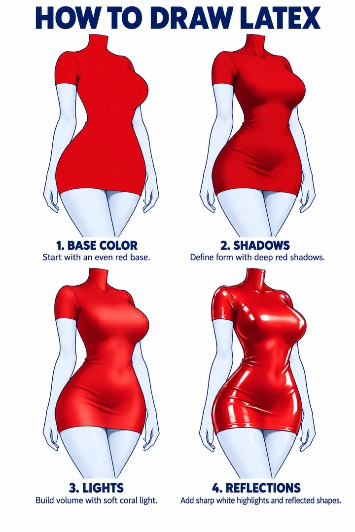 Red latex in four steps — drawing reference by SodaGuy