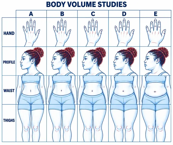 Comparing body volume across features — drawing reference by SodaGuy